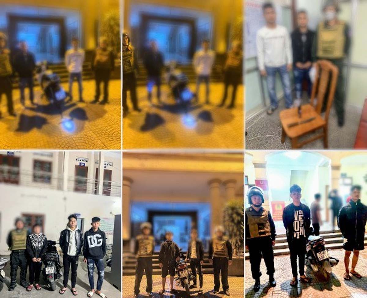 Các trường hợp vi phạm trật tự an toàn giao thông đêm 5.12. Ảnh: Công an TP Hải Phòng