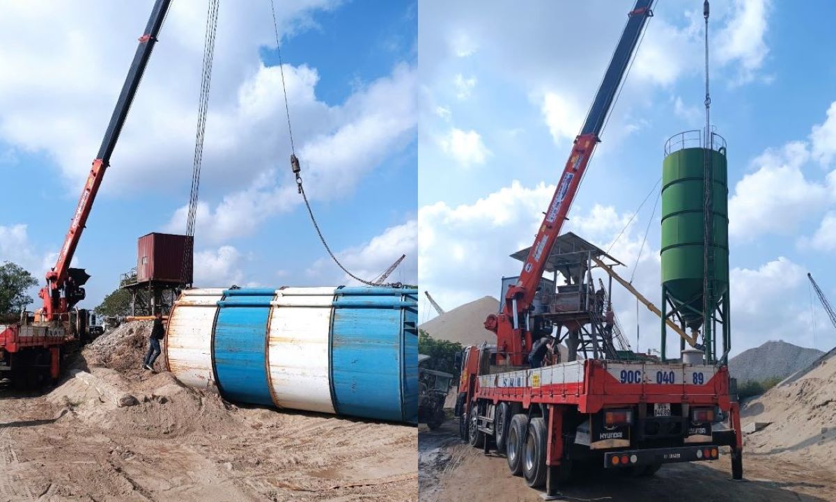 Two illegal concrete mixing stations in Viet Hung commune (Vu Thu district, Thai Binh province) have just been voluntarily dismantled by their owners after being persuaded by the authorities. Photo: Nam Hong