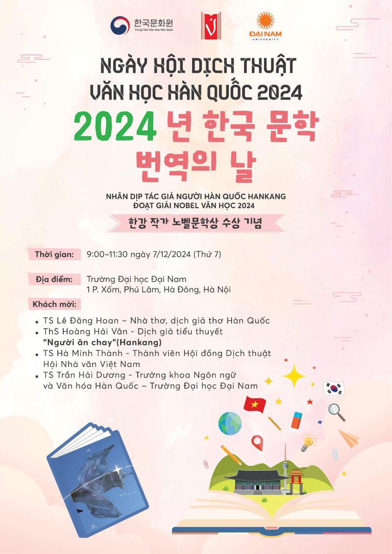 Poster Ngay hoi Dich thuat van hoc Han Quoc 2024. Anh: Trung tam Van hoa Han Quoc