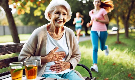 Lão hóa ảnh hưởng đến sức khỏe đường tiêu hóa và dạ dày. Ảnh - AI: Ngọc Thùy