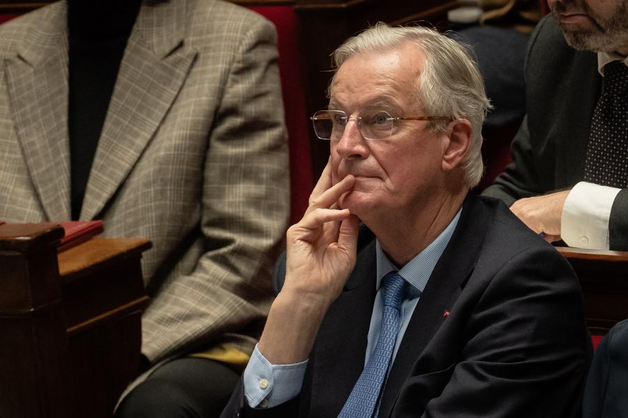 French Prime Minister Michel Barnier in a vote of no confidence on December 4, 2024. Photo: Xinhua