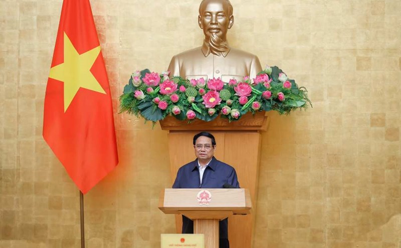 Prime Minister Pham Minh Chinh requested to do a good job of ideological work for himself and his agency when streamlining and reorganizing the apparatus. Photo: VGP