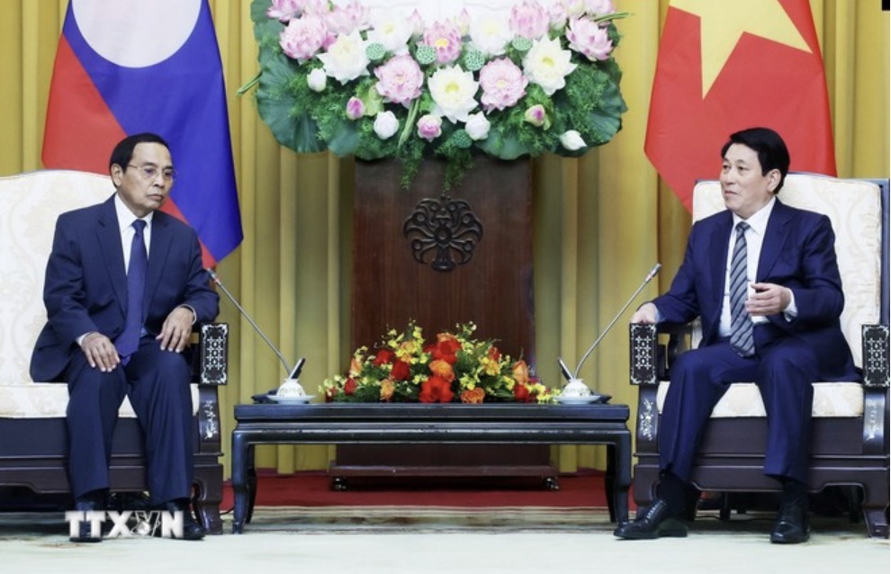 President Luong Cuong affirmed that Vietnam always attaches importance to and gives the highest priority to the special solidarity relationship between Vietnam and Laos. Photo: VNA