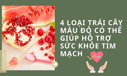 4 loại trái cây màu đỏ có thể giúp hỗ trợ sức khỏe tim mạch. Đồ họa: Cao Thơm