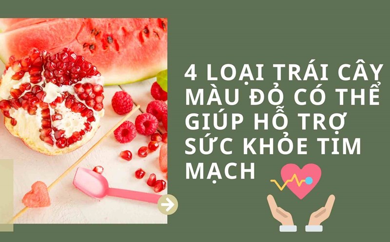 4 red fruits that can help support heart health. Graphics: Cao Thom