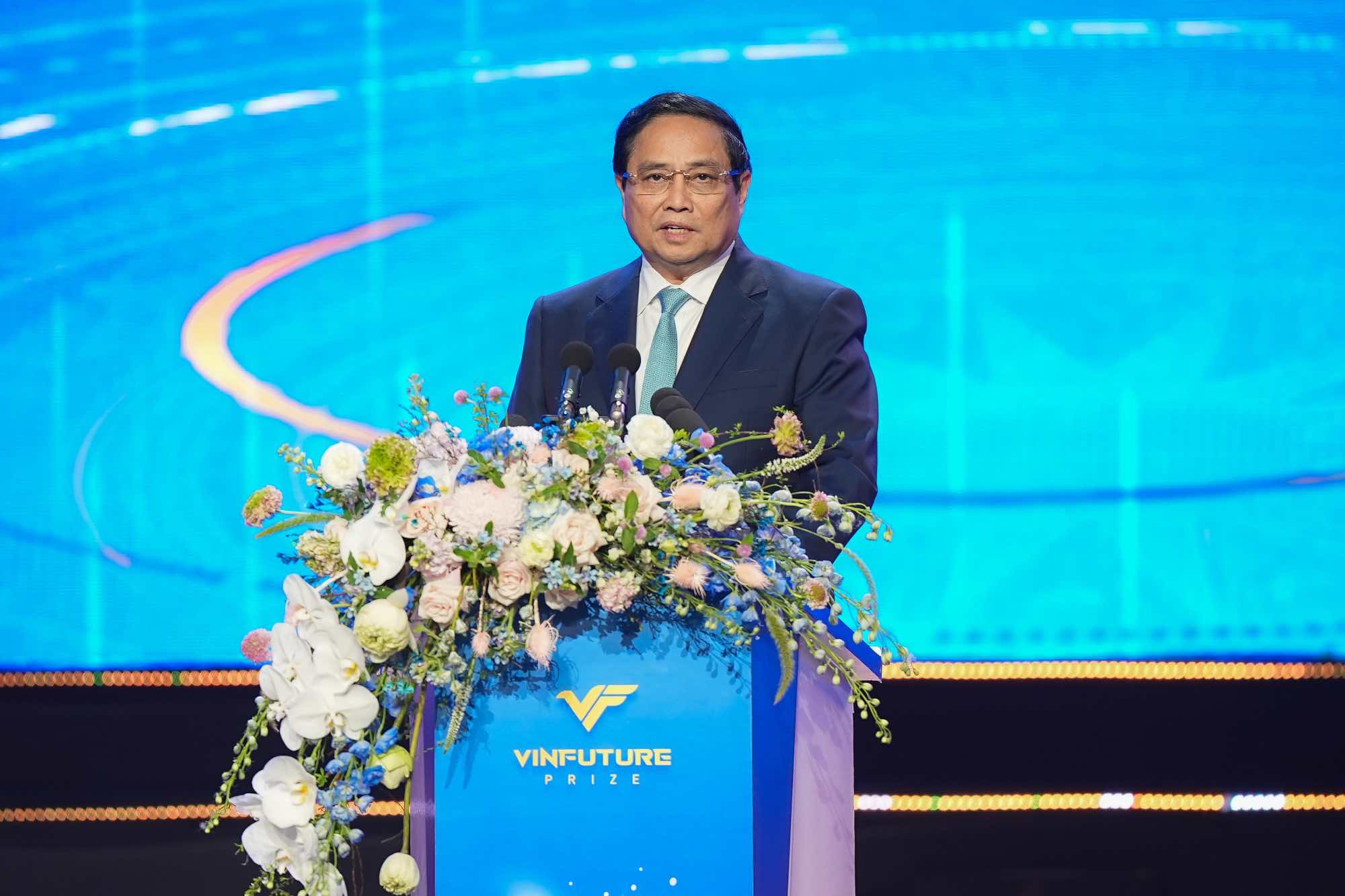 Prime Minister Pham Minh Chinh speaks at the award ceremony. Photo: VinFuture