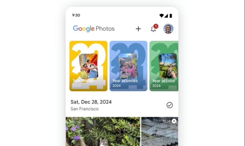 Google Photos “2024 Recap” se hien thi ngay dau thu vien anh cua ban. Anh: Google