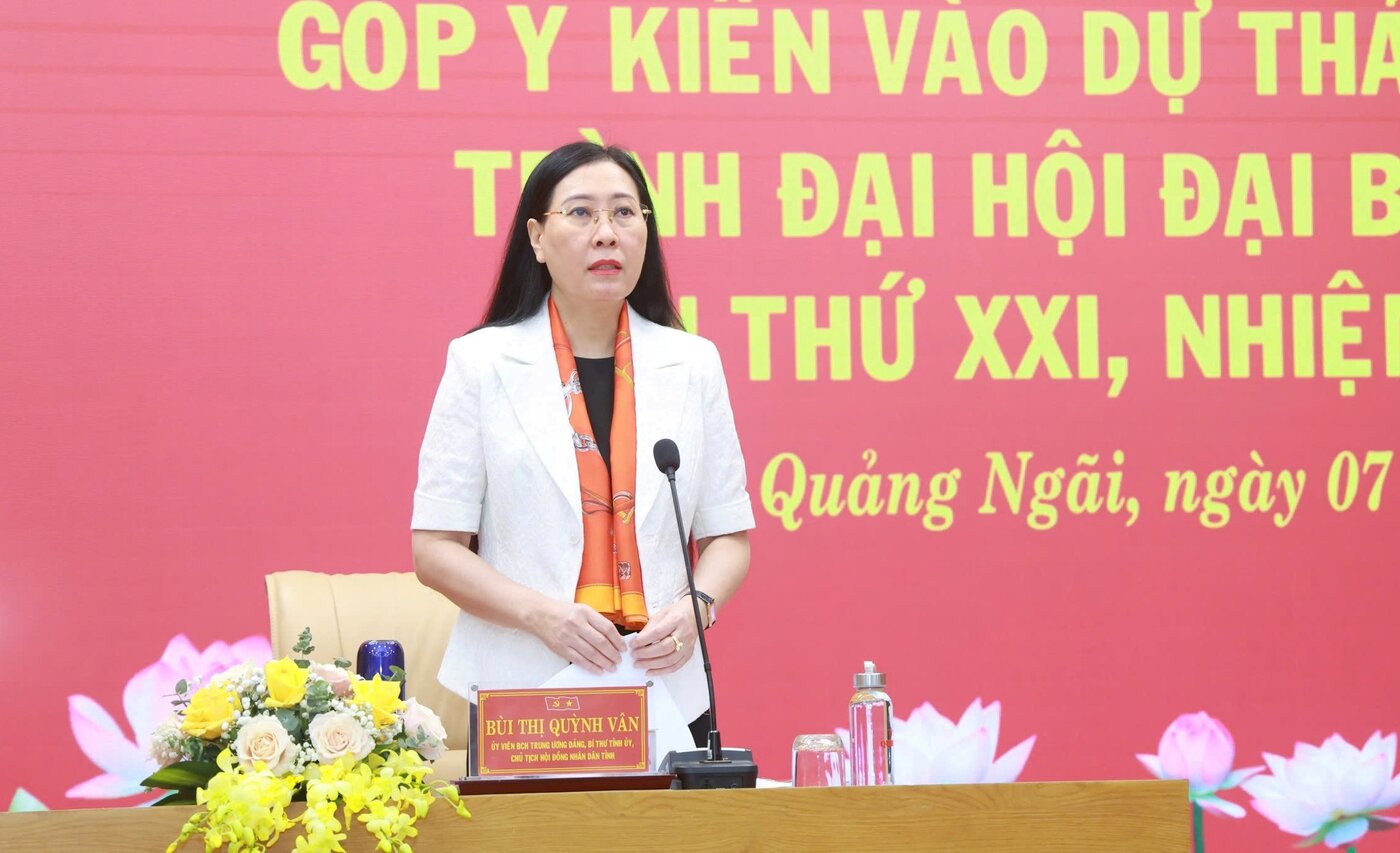 Ms. Bui Thi Quynh Van - Secretary of Quang Ngai Provincial Party Committee - concluded the discussion. Photo: Vien Nguyen
