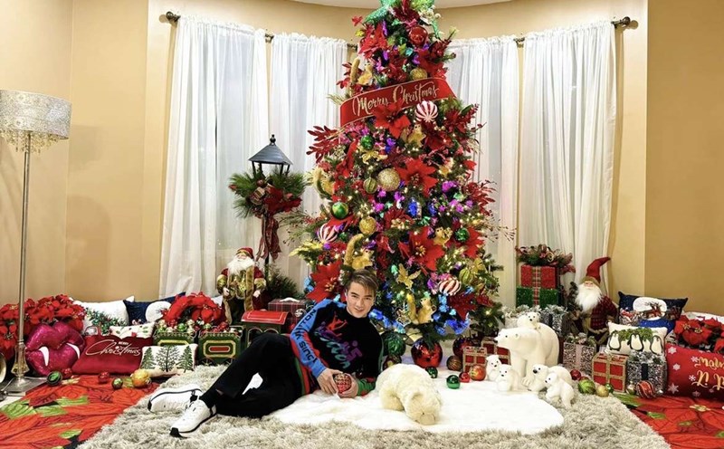 Dam Vinh Hung decorates for Christmas. Photo: Artist provided.