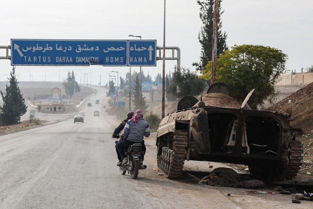 Syrian government vehicles in Hama province on December 7. Photo: AFP