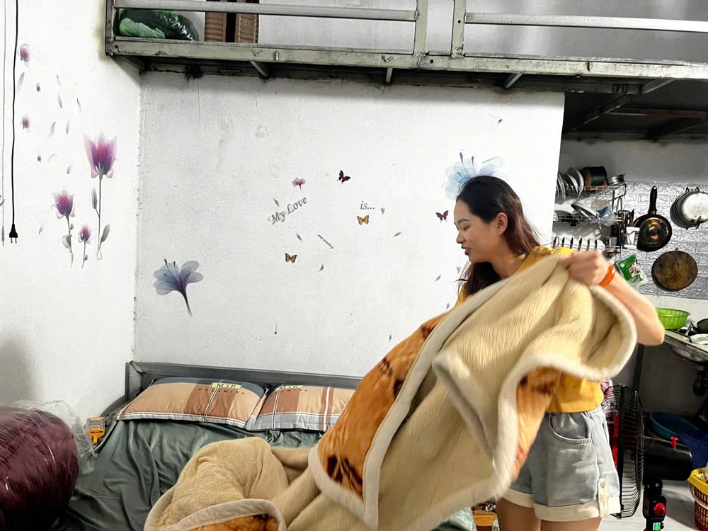 Worker Doan Thi Thao in her rented room. Photo: Minh Phuong