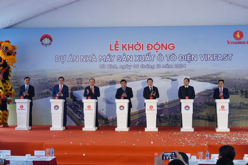 Launching ceremony of VinFast Ha Tinh Electric Car Factory Project. Photo: Tran Tuan