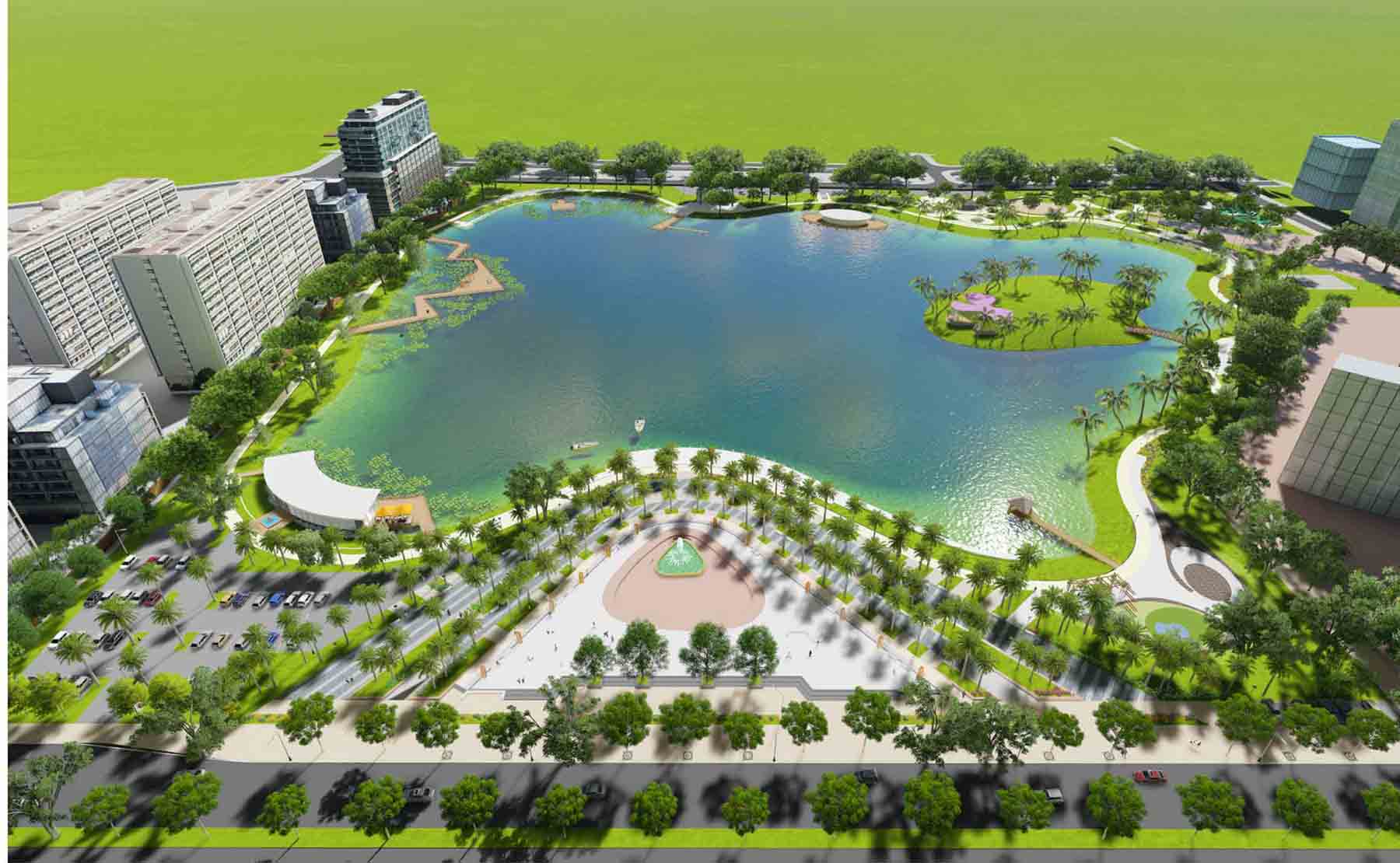 Perspective of Phung Khoang Lake Park. Photo: Nam Tu Liem District People's Committee