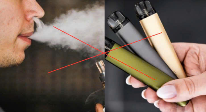 The amount of smoke from one e-cigarette puff is equal to 20 traditional cigarettes. Graphics: Huong Giang