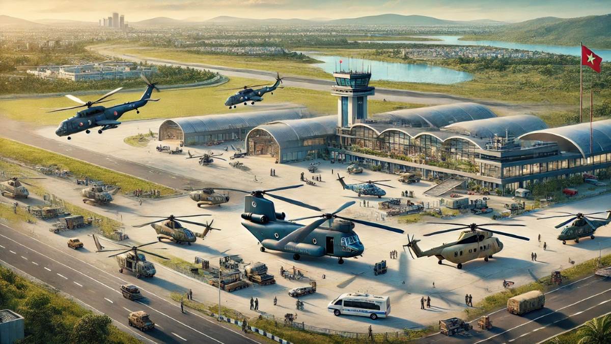 Gia Binh Airport of the Ministry of Public Security can be a reserve for regional airports and airfields with a scale that can receive Su-27 and Su-30 aircraft. Photo: Created by AI tool