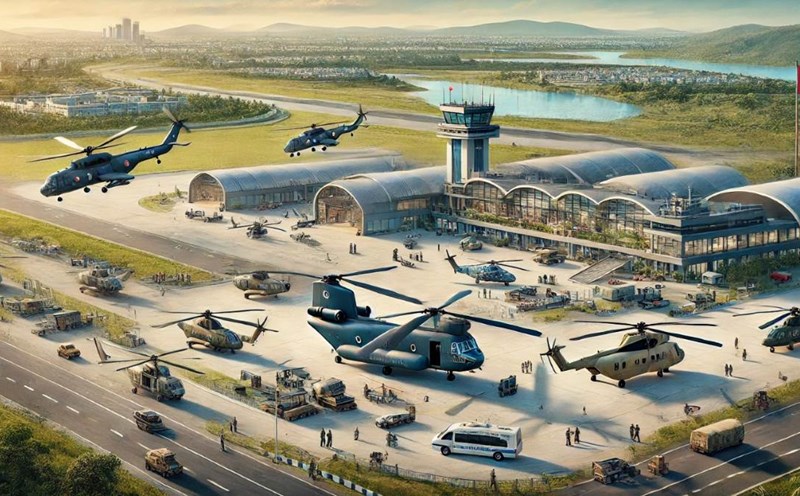 Gia Binh Airport of the Ministry of Public Security can be a reserve for regional airports and airfields with a scale that can receive Su-27 and Su-30 aircraft. Photo: Created by AI tool