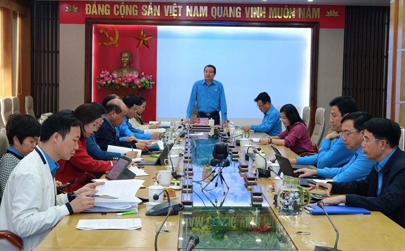 The Standing Committee of the Hai Phong City Labor Federation held the 8th conference, term XV. Photo: Mai Dung
