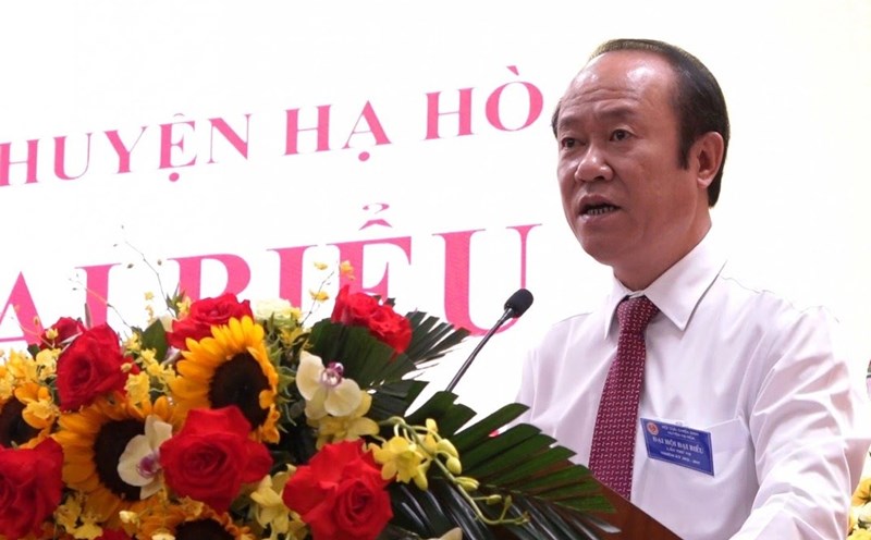Before being dismissed from the position of Provincial People's Council delegate, Mr. Luu Quang Huy - former Secretary of Ha Hoa District Party Committee was disciplined by being expelled from the Party. Photo: Phu Tho Province Veterans Association.