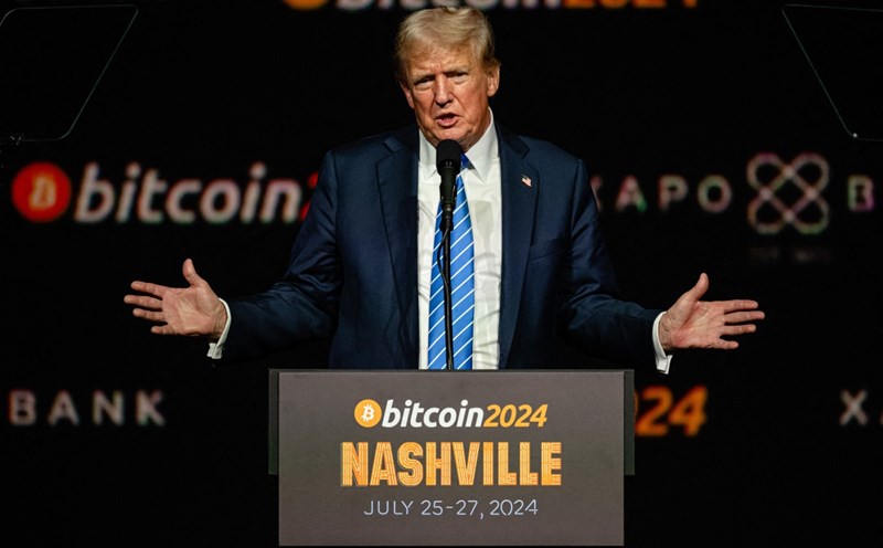 Mr. Donald Trump gave an important speech at the Bitcoin conference on July 27, 2024 in Nashville, Tennessee, USA. Photo: AFP