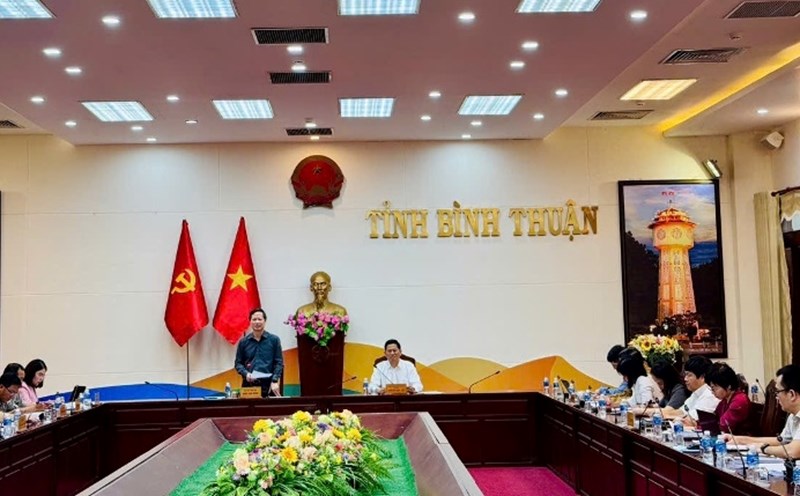 The interdisciplinary delegation of the Ministry of Justice inspected in Binh Thuan. Photo: General Department of Civil Judgment Enforcement
