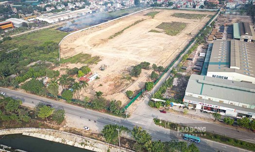 Hiện trạng khu vực sẽ trở thành bến xe Đông Anh. Ảnh: Thùy Dương.