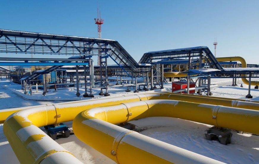 Các đường ống dẫn khí tại trạm máy nén Atamanskaya ở Svobodny, Amur, Nga. Ảnh: Reuters