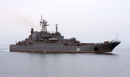 Tàu đổ bộ Caesar Kunikov (ảnh) của Nga bị phá hủy ở Biển Đen, theo tuyên bố của Ukraina. Ảnh: Bộ Quốc phòng Nga