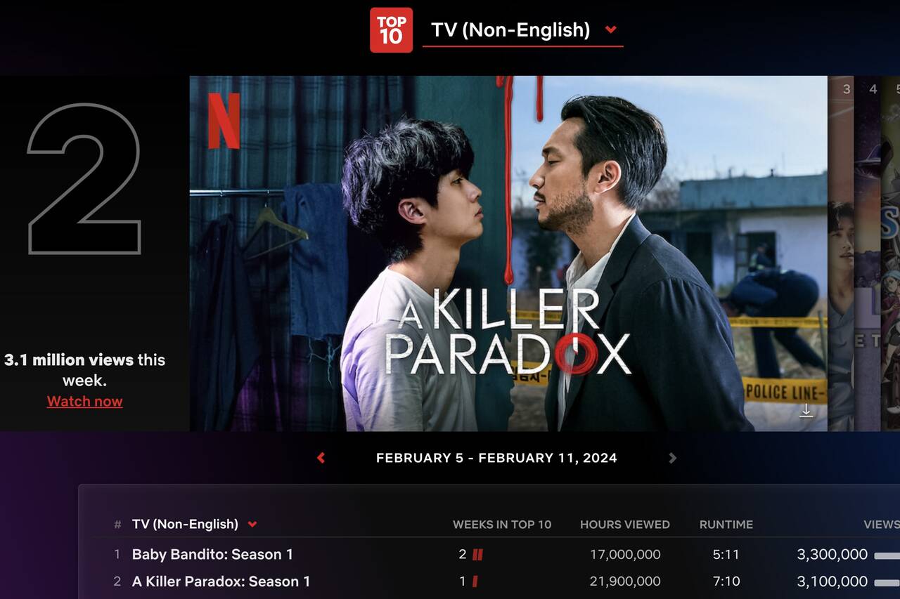 “Nghịch lý kẻ sát nhân” đứng Top 2 Netflix toàn cầu. Ảnh: Nhà sản xuất