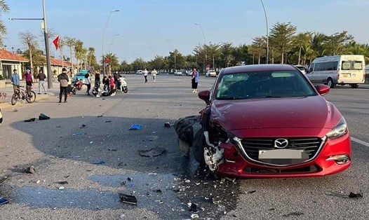 Vụ tai nạn giao thông ngày mùng 2 Tết tại phường Bãi Cháy, TP Hạ Long, tỉnh Quảng Ninh. Ảnh: Người dân cung cấp