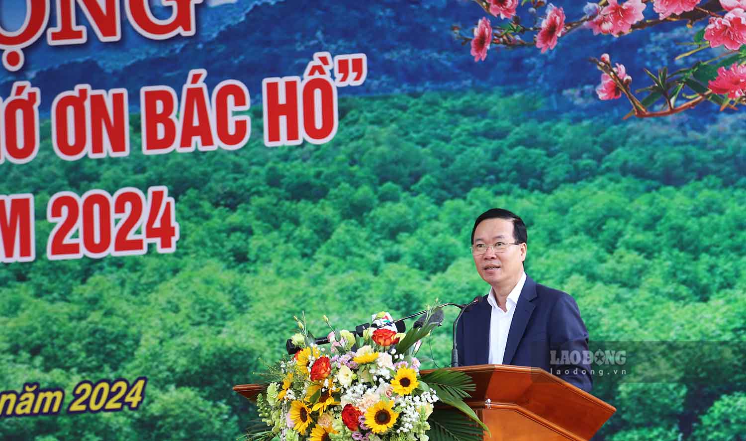 Chủ tịch nước Võ Văn Thưởng phát biểu tại buổi lễ. Ảnh: Nguyễn Tùng.