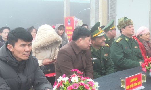 Các đại biểu dự lễ khánh thành 22 đường kiểm tra cột mốc bảo vệ biên giới tại huyện Tràng Định. Ảnh: UBND huyện Tràng Định