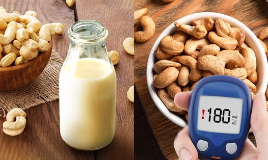 Sữa hạt điều có thể giúp kiểm soát chỉ số đường huyết, đặc biệt ở những người mắc bệnh tiểu đường. Đồ hoạ: Phương Anh