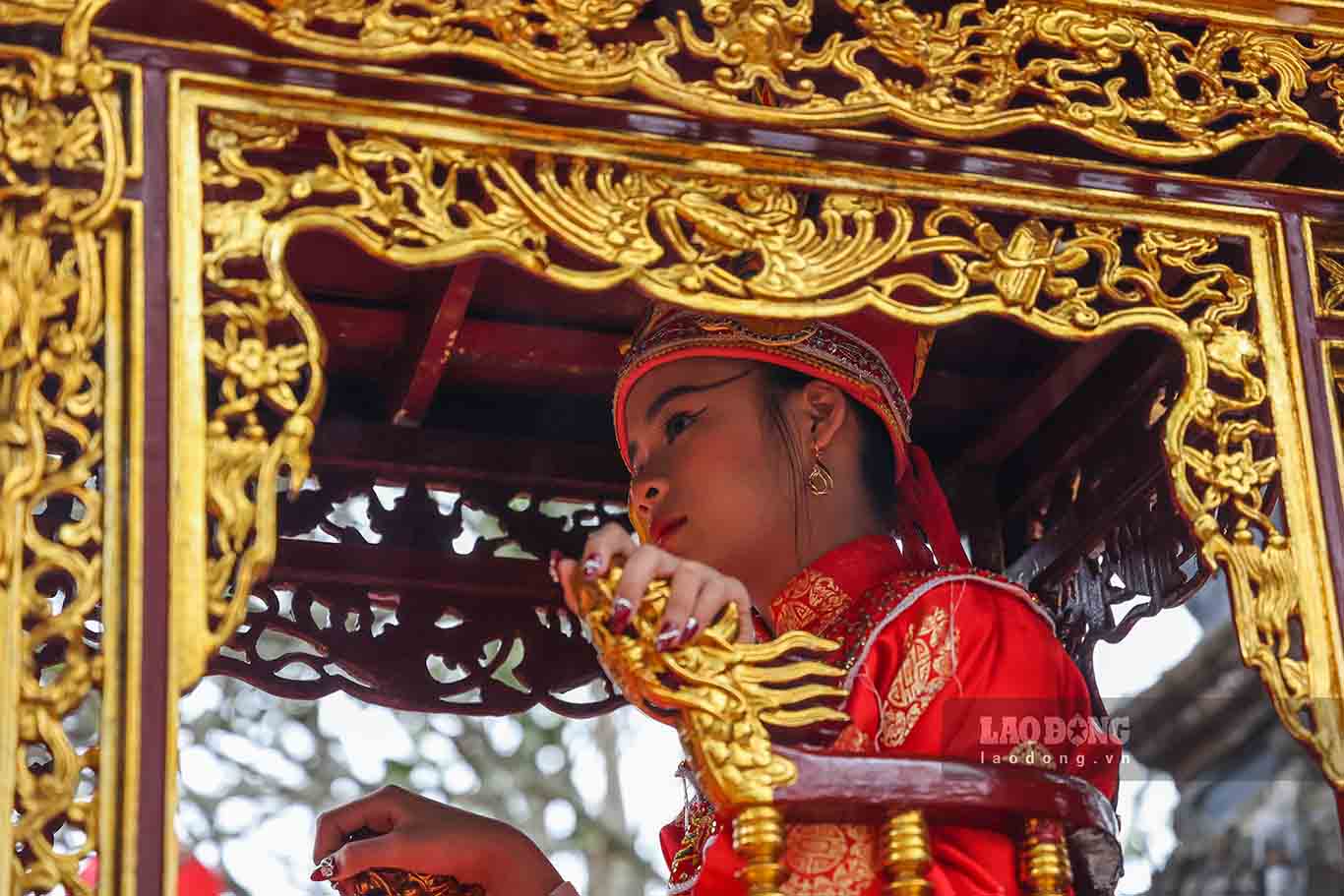 Năm nay, “nữ tướng” được thôn Yên Tàng lựa chọn thực hiện lễ rước tại khai hội là Nghiêm Thị Bích Ngọc (11 tuổi, học sinh lớp 5 Trường tiểu học xã Bắc Phú).