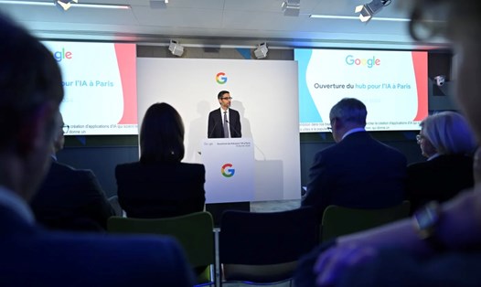 CEO Sundar Pichai của Google trong buổi lễ khai trương trung tâm nghiên cứu AI mới tại Pháp. Ảnh: Google