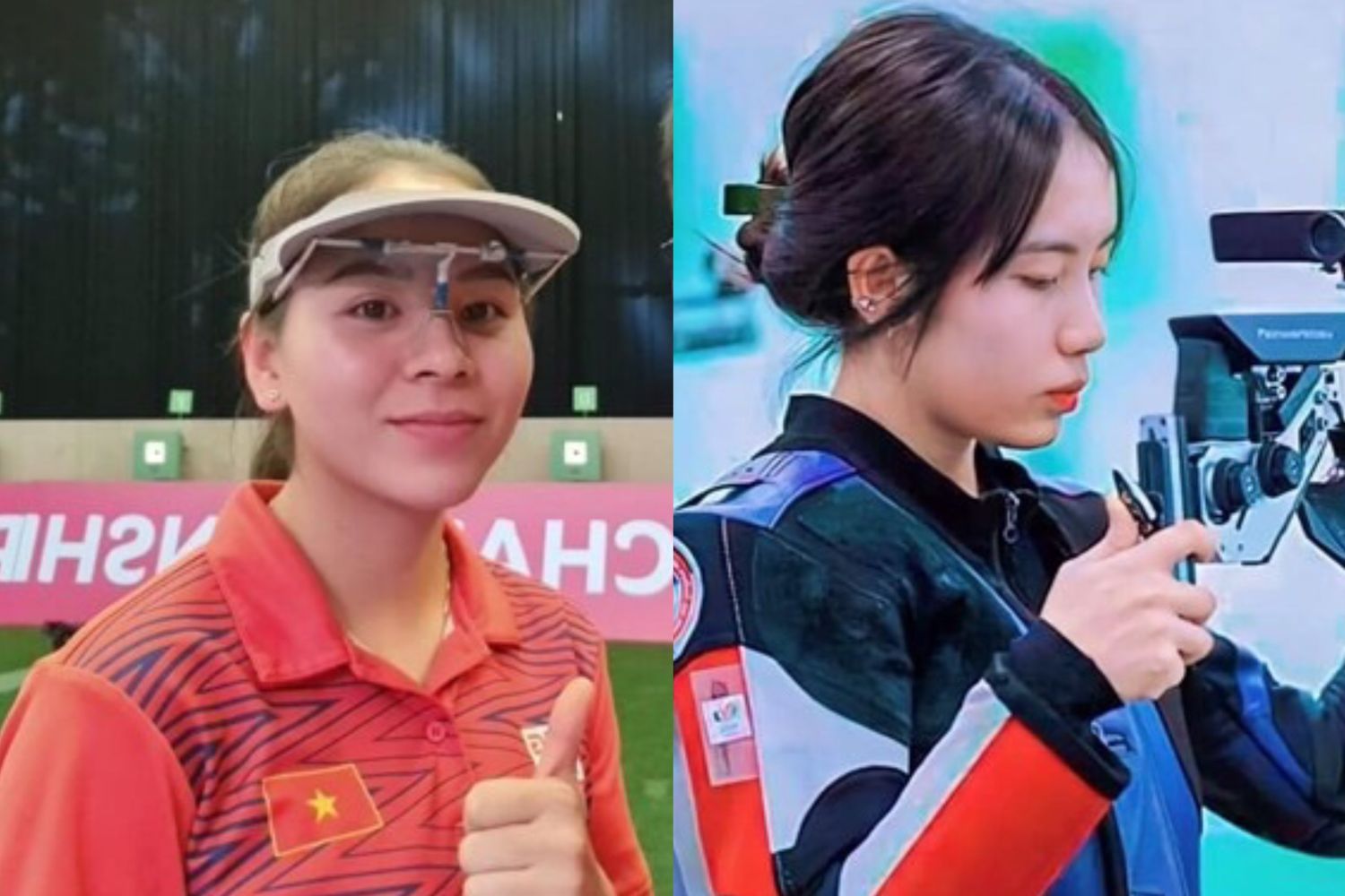Tuyển bắn súng Việt Nam đã có 2 suất dự Olympic Paris 2024 của Trịnh Thu Vinh và Lê Thị Mộng Tuyền (từ trái qua). Ảnh: FBNV/Nhung Nguyễn