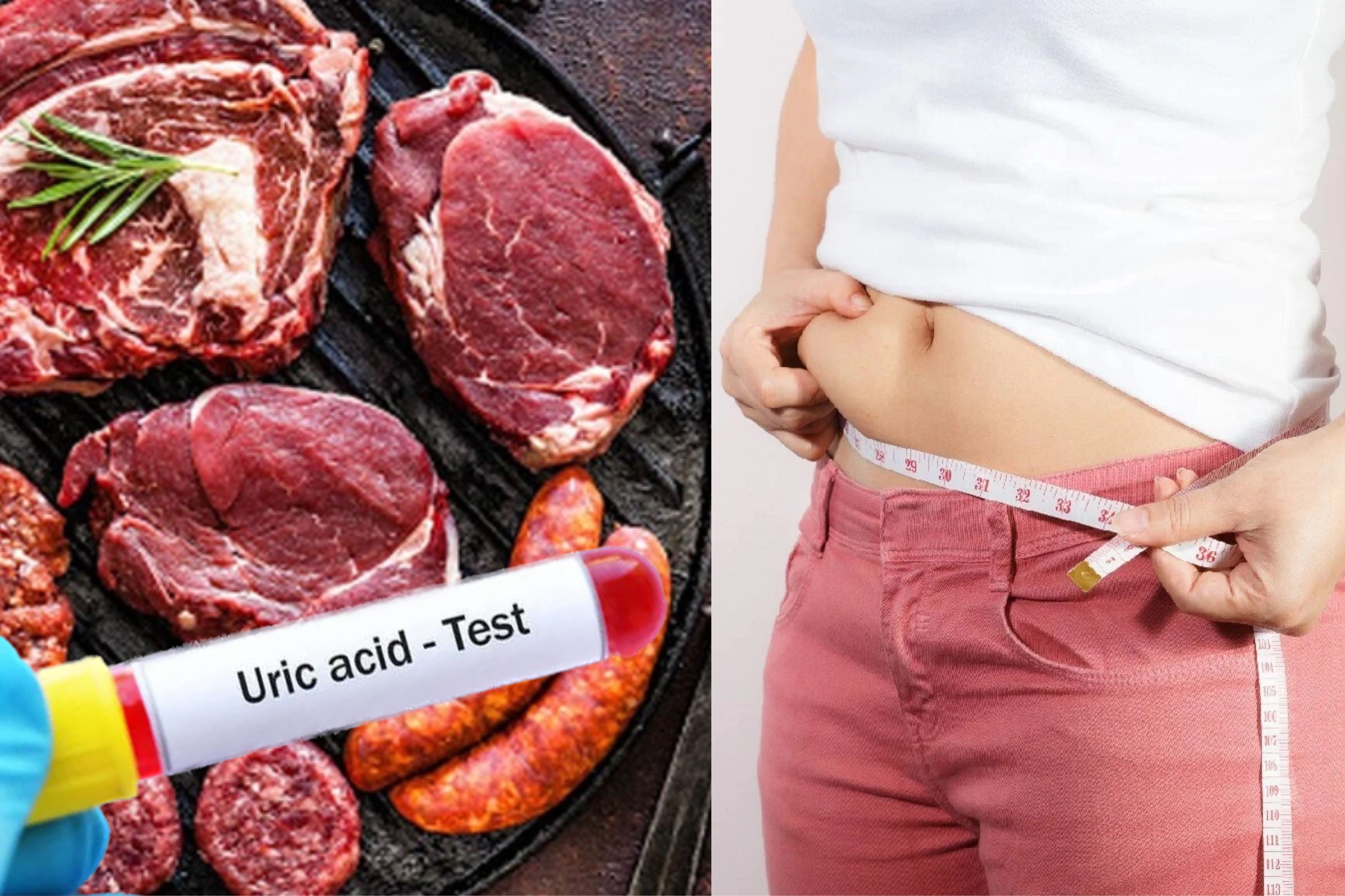 Thịt đỏ có thể làm chỉ số axit uric tăng cao, tăng nguy cơ mắc bệnh gút. Đồ hoạ: Phương Anh
