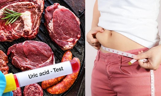 Thịt đỏ có thể làm chỉ số axit uric tăng cao, tăng nguy cơ mắc bệnh gút. Đồ hoạ: Phương Anh
