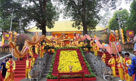 Lễ dâng hương khai xuân tại Hoàng thành Thăng Long vào ngày 18.2. Ảnh: Hoàng Lân