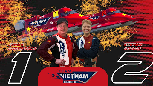 Đội Việt Nam - Bình Định có 2 thành viên gồm nhà đương kim vô địch thế giới Jonas Andersson (Thụy Điển) và đồng đội là Stefan Arand (Estonia). Ảnh: Ban tổ chức