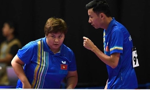 Tay vợt Mai Hoàng Mỹ Trang tại giải bóng bàn vô địch quốc gia 2023. Ảnh: Ban tổ chức
