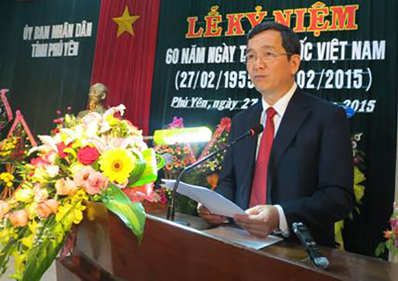 Ông Trần Quang Nhất phát biểu tại một sự kiện khi còn công tác. Ảnh: phuyen.gov.vn 