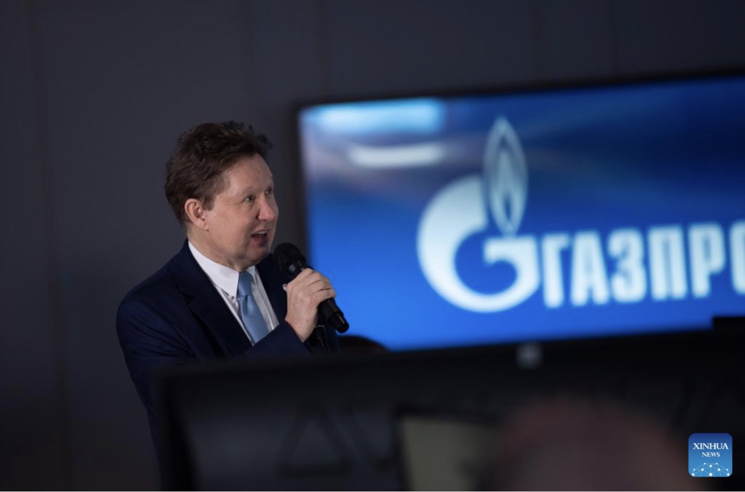 Ông chủ Gazprom Alexey Miller dự lễ vận hành mỏ Kovykta và đoạn Kovykta - Chayanda của đường ống dẫn khí Sức mạnh Siberia năm 2022. Ảnh: Xinhua