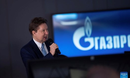 Ông chủ Gazprom Alexey Miller dự lễ vận hành mỏ Kovykta và đoạn Kovykta - Chayanda của đường ống dẫn khí Sức mạnh Siberia năm 2022. Ảnh: Xinhua