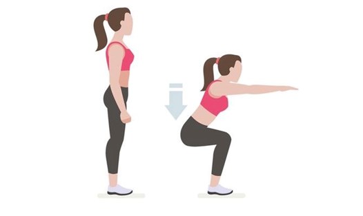 Những lợi ích cùa bài tập squat, nhất là đối phó với vùng mỡ bụng. Đồ họa: Hương Giang