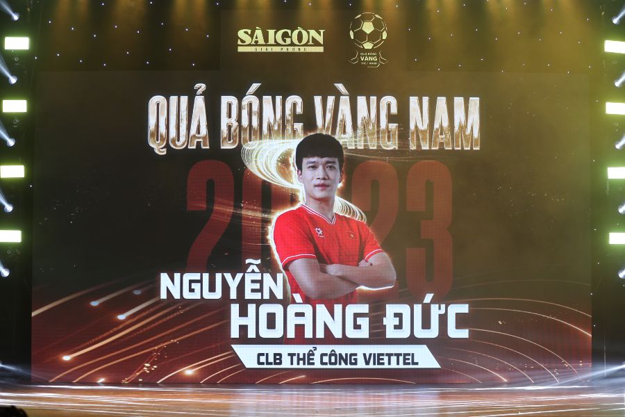 Danh hiệu Quả bóng vàng Việt Nam 2023 thuộc về tiền vệ Nguyễn Hoàng Đức của câu lạc bộ Thể Công Viettel. 