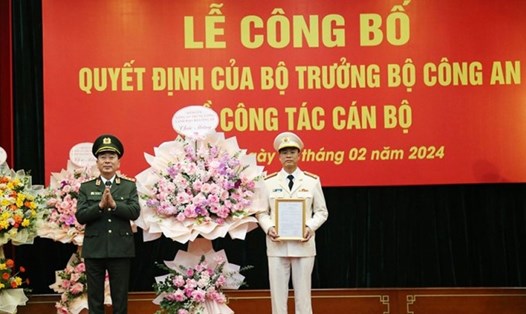 Đại tá Thân Văn Hải (phải) - một trong hai lãnh đạo được bổ nhiệm trong tuần qua. Ảnh: CAT Vĩnh Phúc