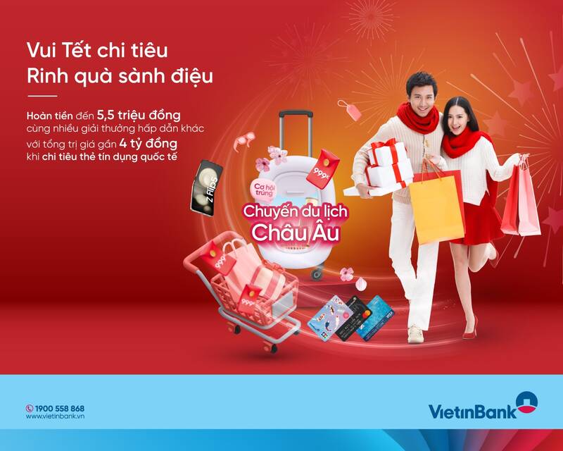 Vui Tết chi tiêu – Rinh quà sành điệu cùng VietinBank. Ảnh: VietinBank