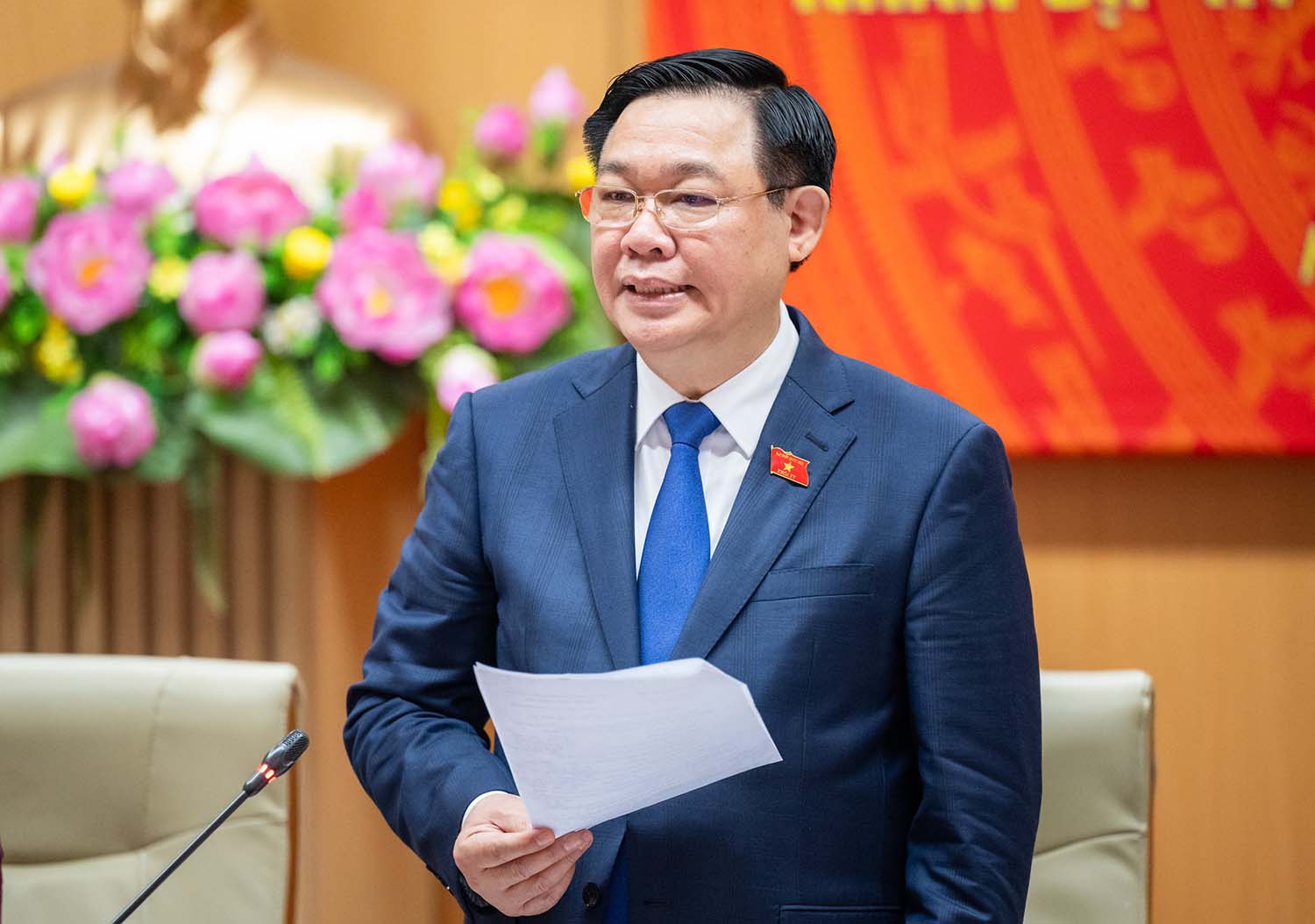 Chủ tịch Quốc hội Vương Đình Huệ phát biểu. Ảnh: Hải Nguyễn