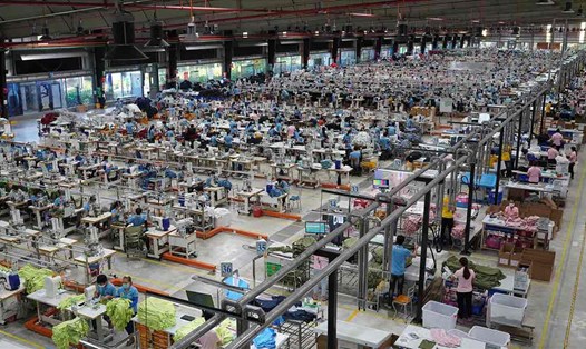 Công ty TNHH Elite Long Thành (Khu công nghiệp Lộc An Bình Sơn, huyện Long Thành) tuyển dụng hàng nghìn lao động. Ảnh: Hà Anh Chiến