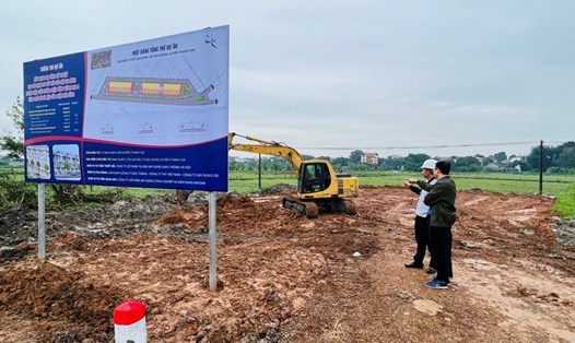 Khu tái định cư tại xã Tam Hưng, huyện Thanh Oai được khởi công xây dựng vào tháng 12.2023. Ảnh: Đỗ Minh